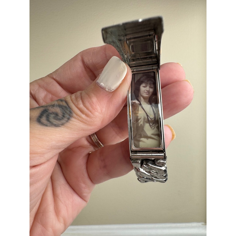Vintage Speidel ID Bracelet Secret Locket Expansion Band Silver Tone Sweetheart - Picture 4 of 7